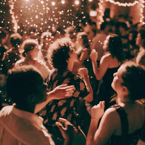 The dance floor fills up