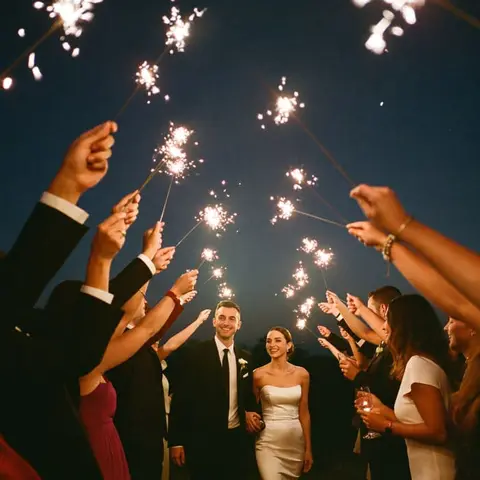 The sparkler send-off